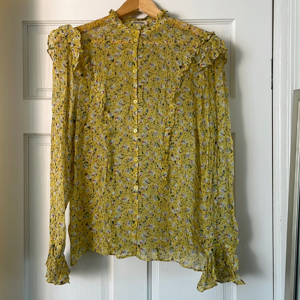 Zadig & Voltaire yellow floral blouse!